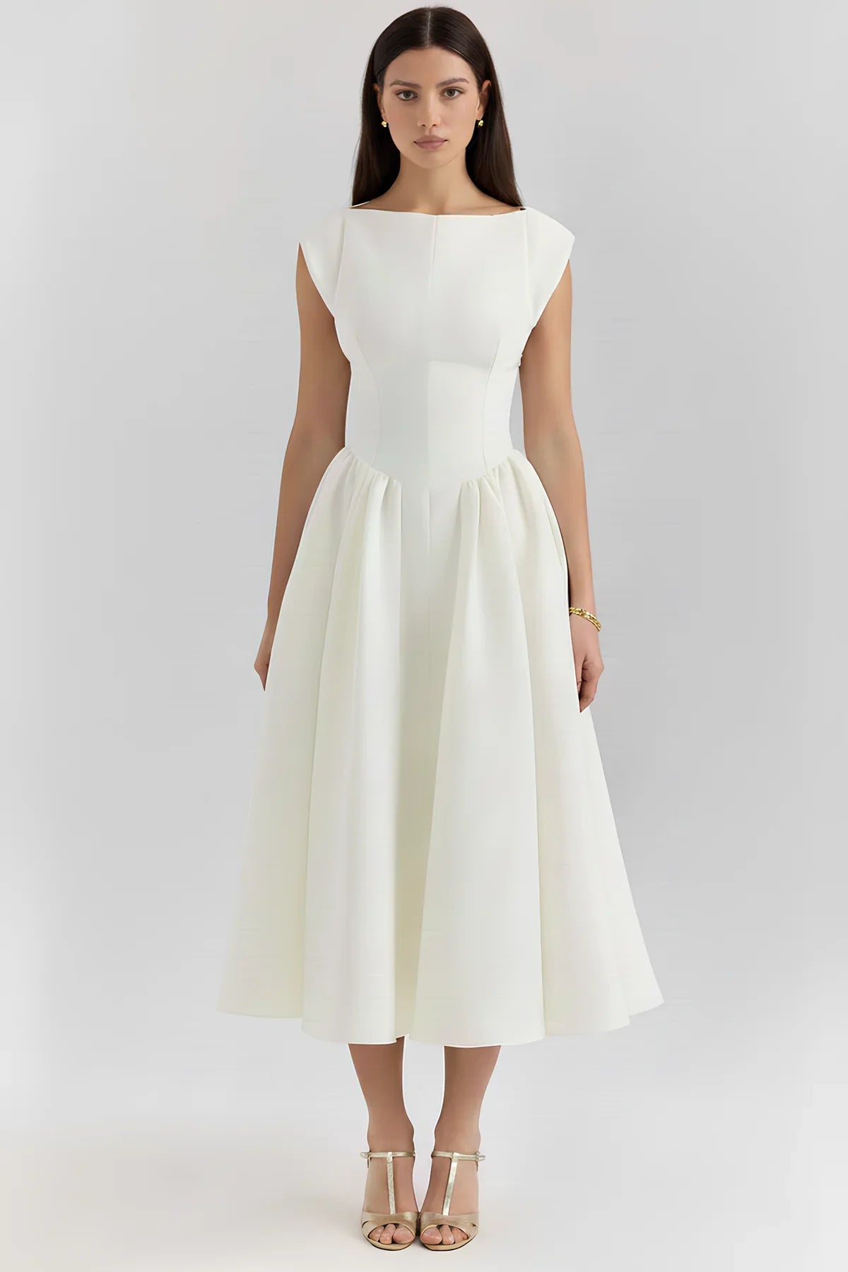 Wrenelle Corset Fit And Flare Midi Dress