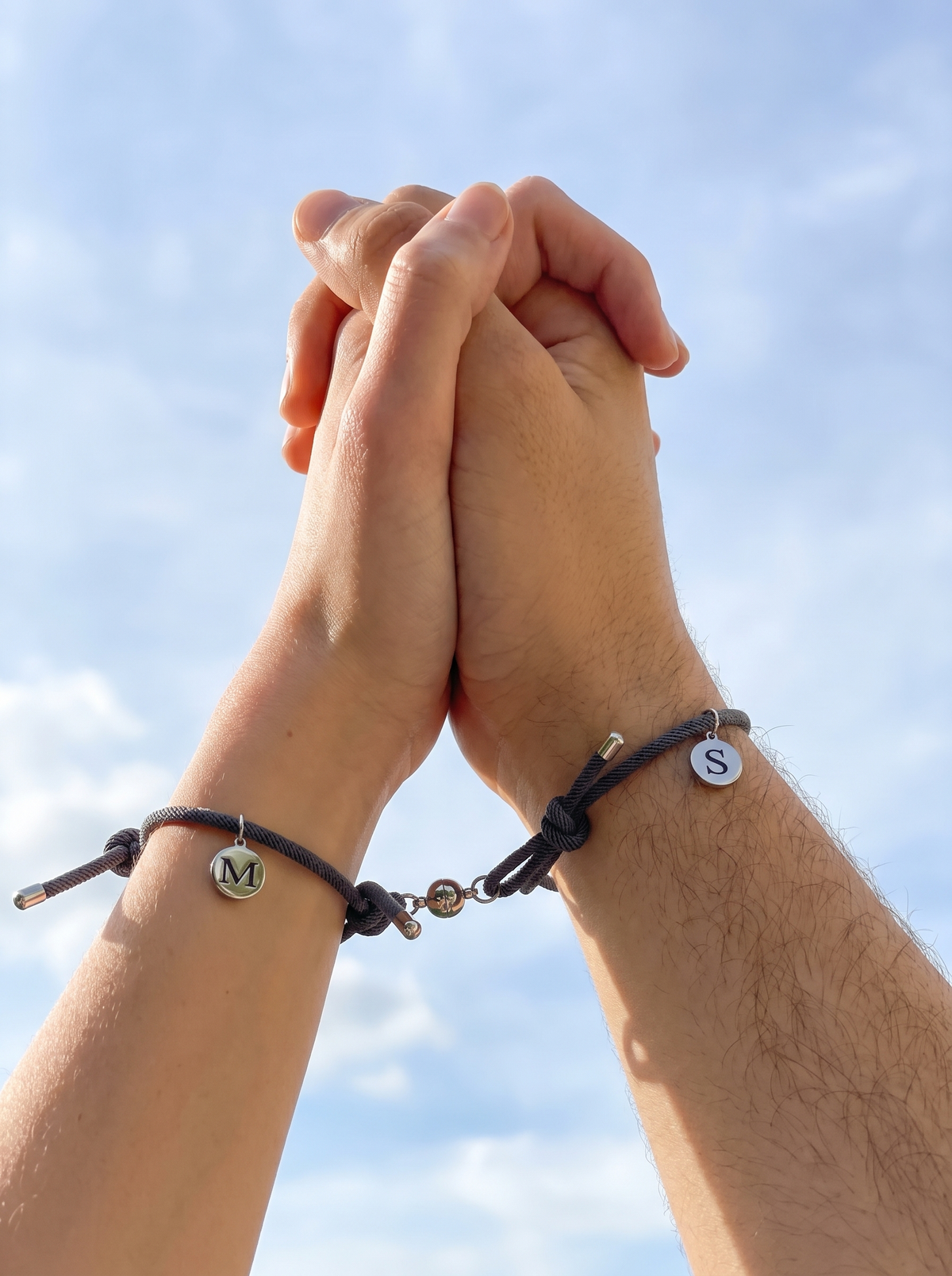 Rosine Couples Matching Bracelets, Rope Cord Initials