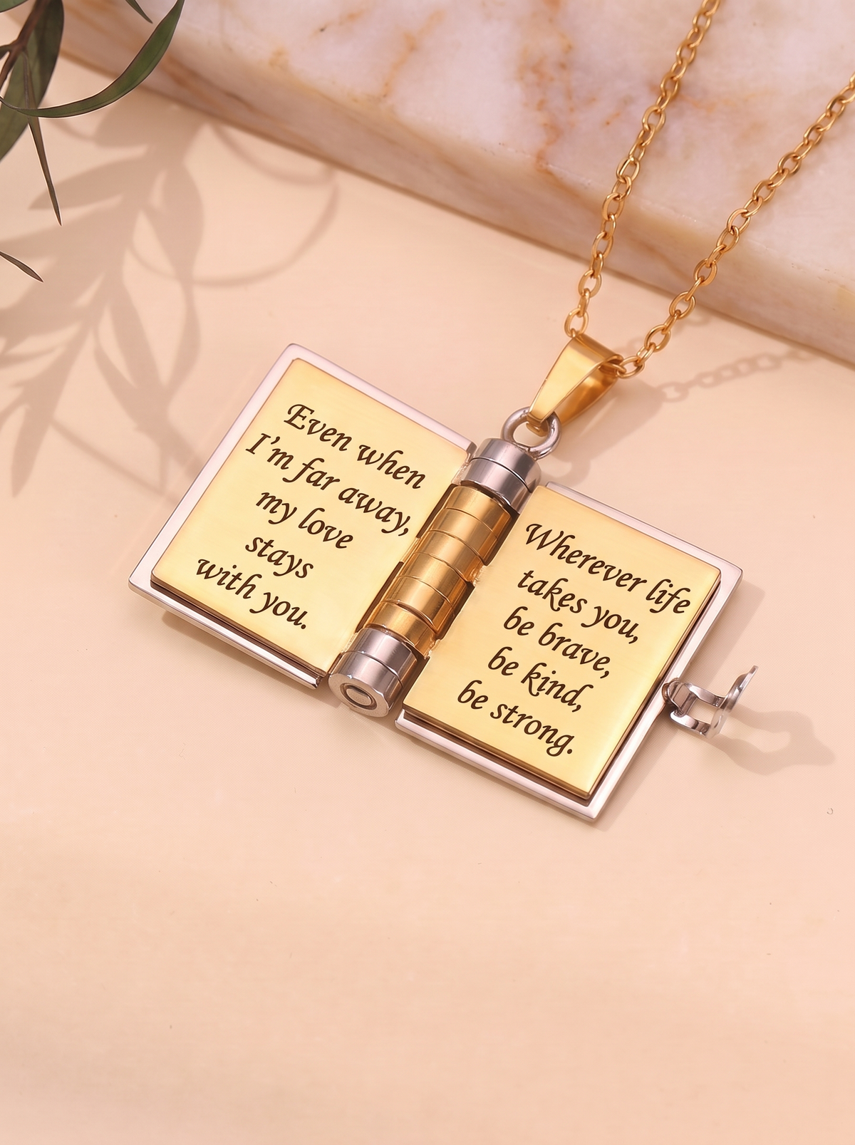 Bernadette Engraved Book Necklace for Grandchild