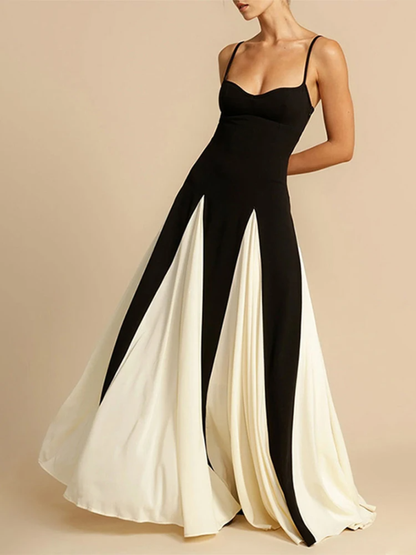 Victoria Monochrome Contrast Maxi Dress