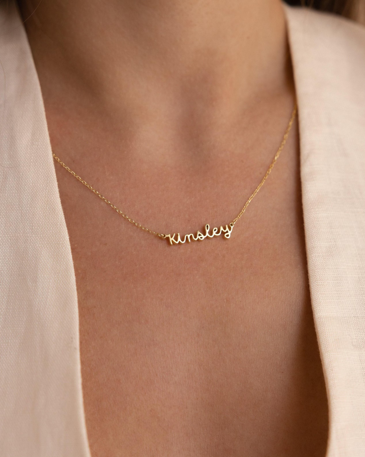 Maisie Women's Gold & Silver-Tone Personalized Name Necklace, Cursive Script Necklace
