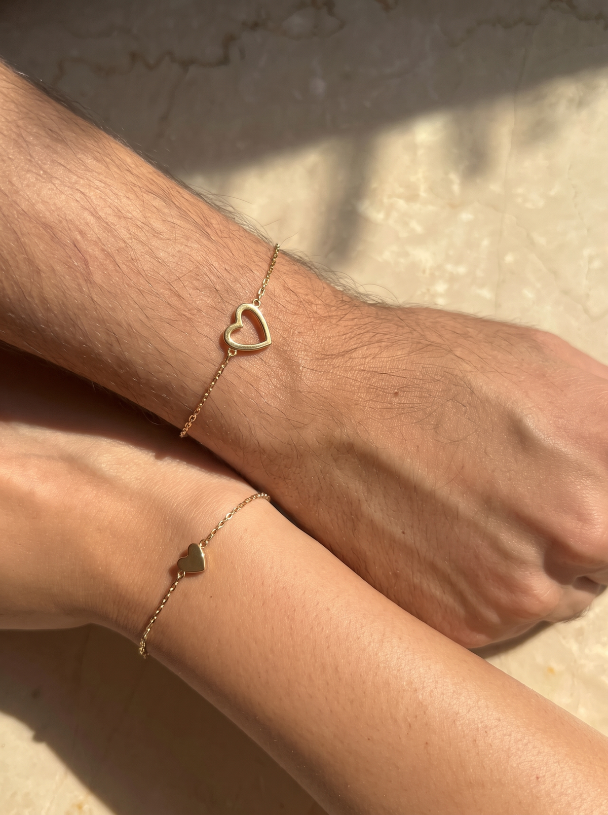 Mom Matching Layered Heart Bracelet, Gift for Mom