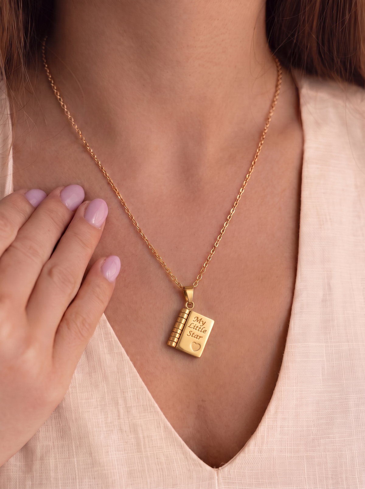 Juliette Girls' Engraved Locket Necklace, Daughter Keepsake