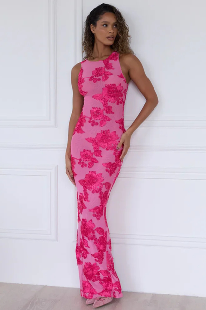Genevieve Lace Burnout Maxi Dress