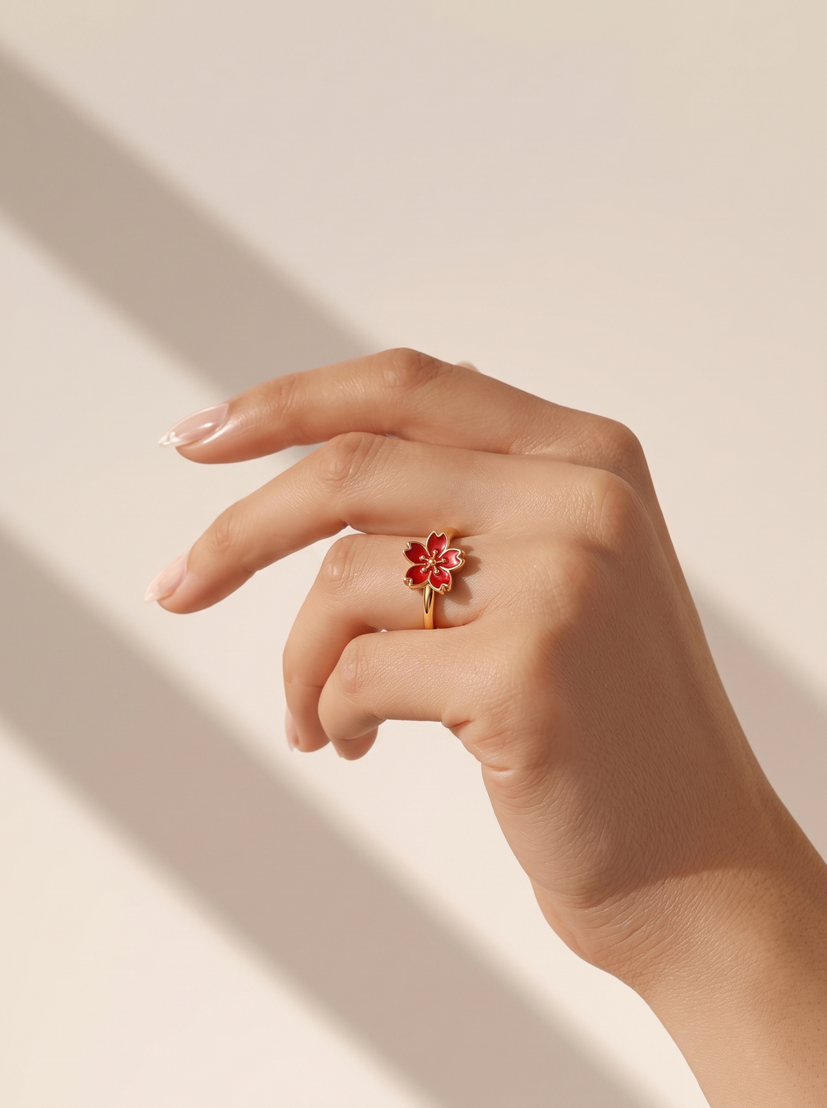 Clemence Cherry Blossom Spinning Anxiety Ring