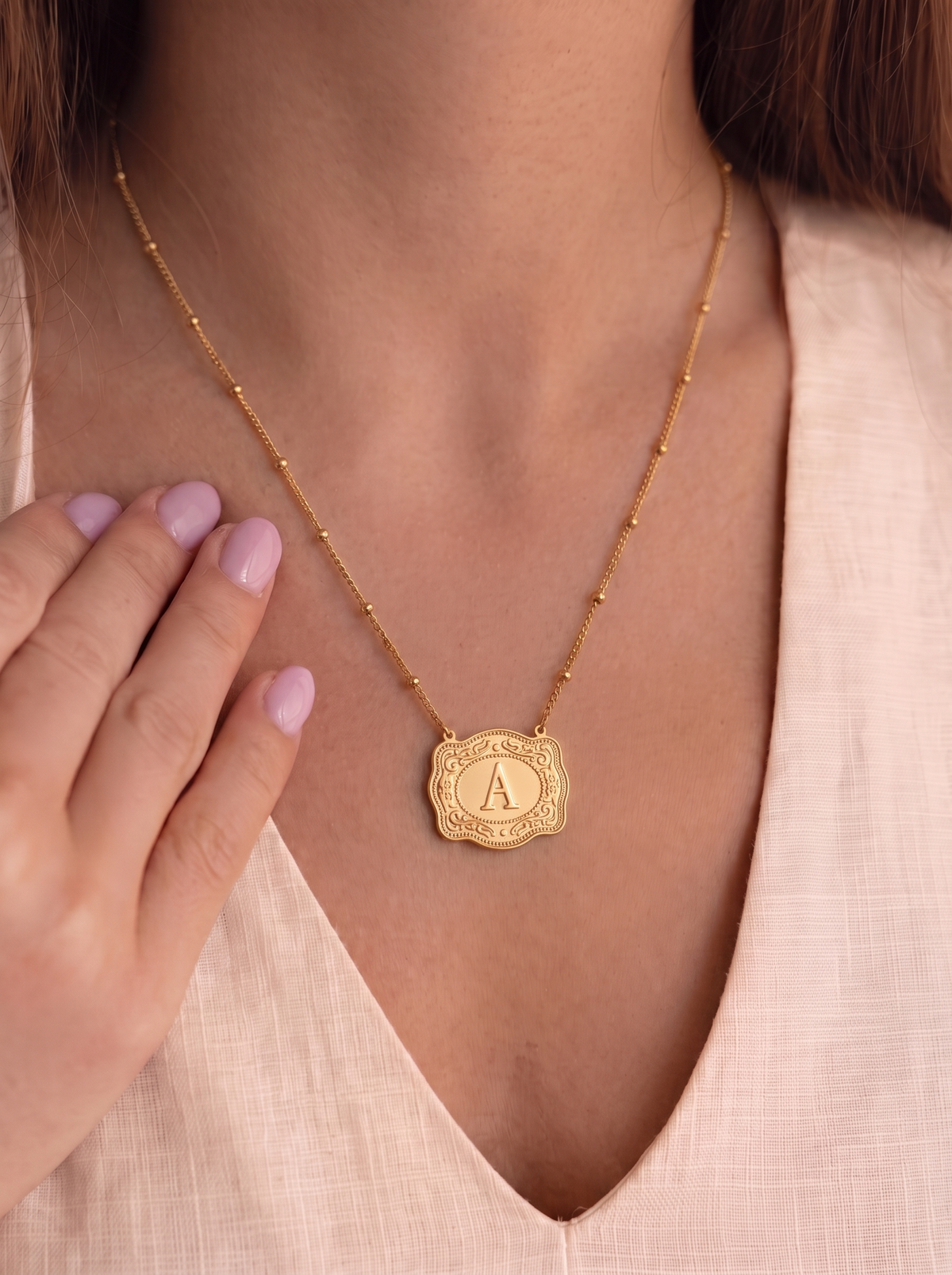 Fiorella Women's Custom Initial Rodeo Charm Necklace