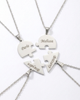 Isabeau Women's Custom Friendship Necklace, Puzzle Heart Necklace