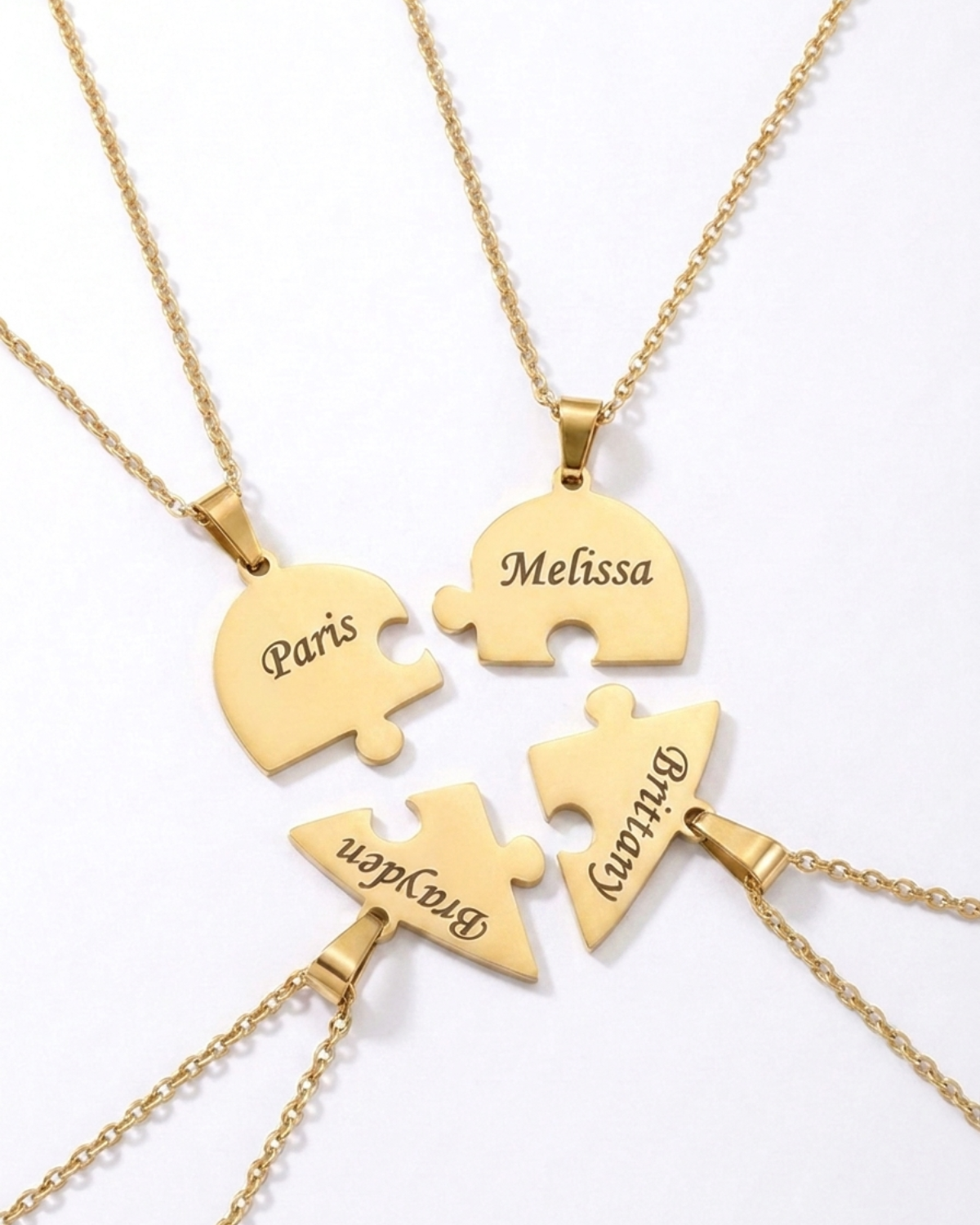 Isabeau Women's Custom Friendship Necklace, Puzzle Heart Necklace