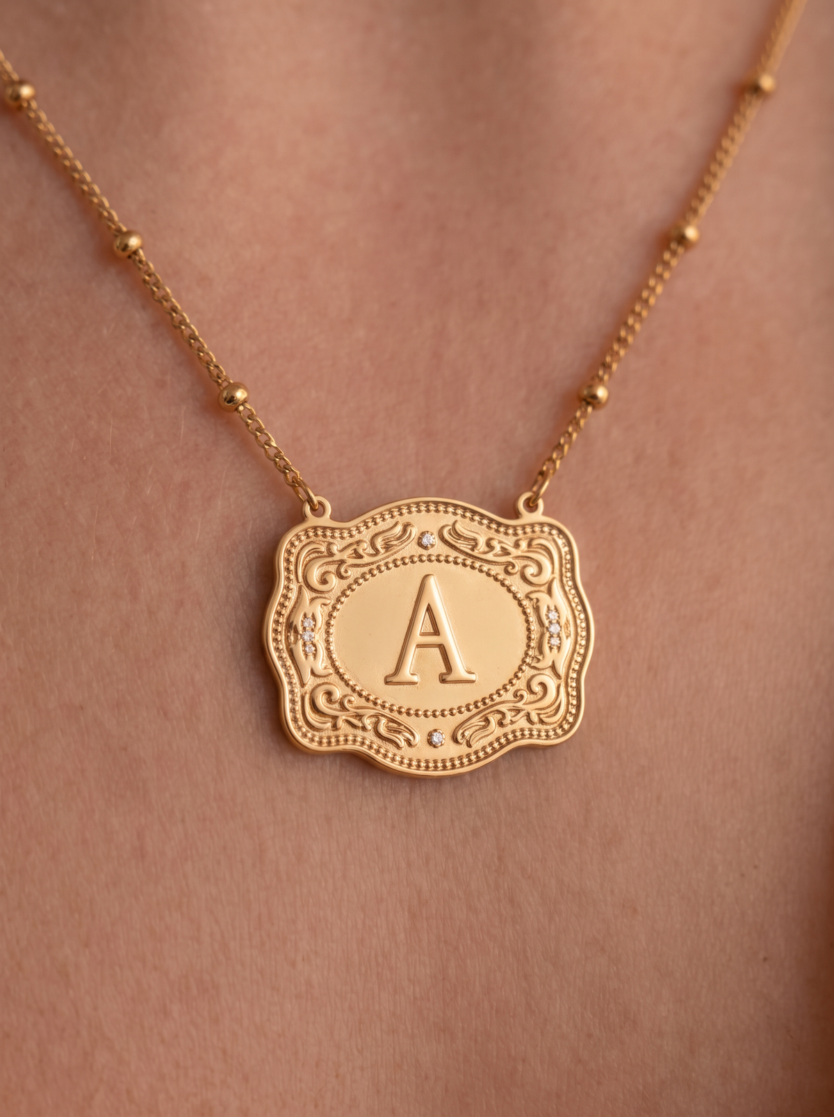 Fiorella Women's Custom Initial Rodeo Charm Necklace