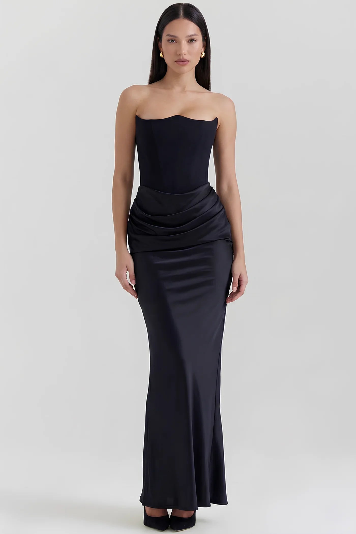 Roserina Strapless Corset Evening Maxi Dress