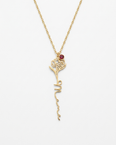 Fabienne Women's Custom Birth Flower Necklace, Gold Name Necklace