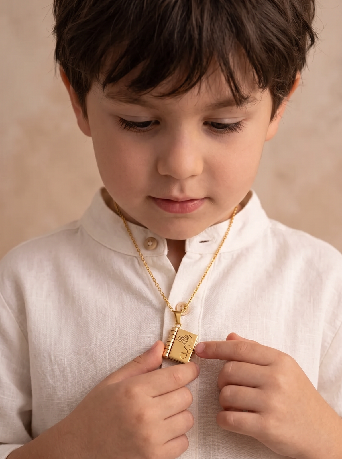 Bernadette Engraved Book Necklace for Grandchild