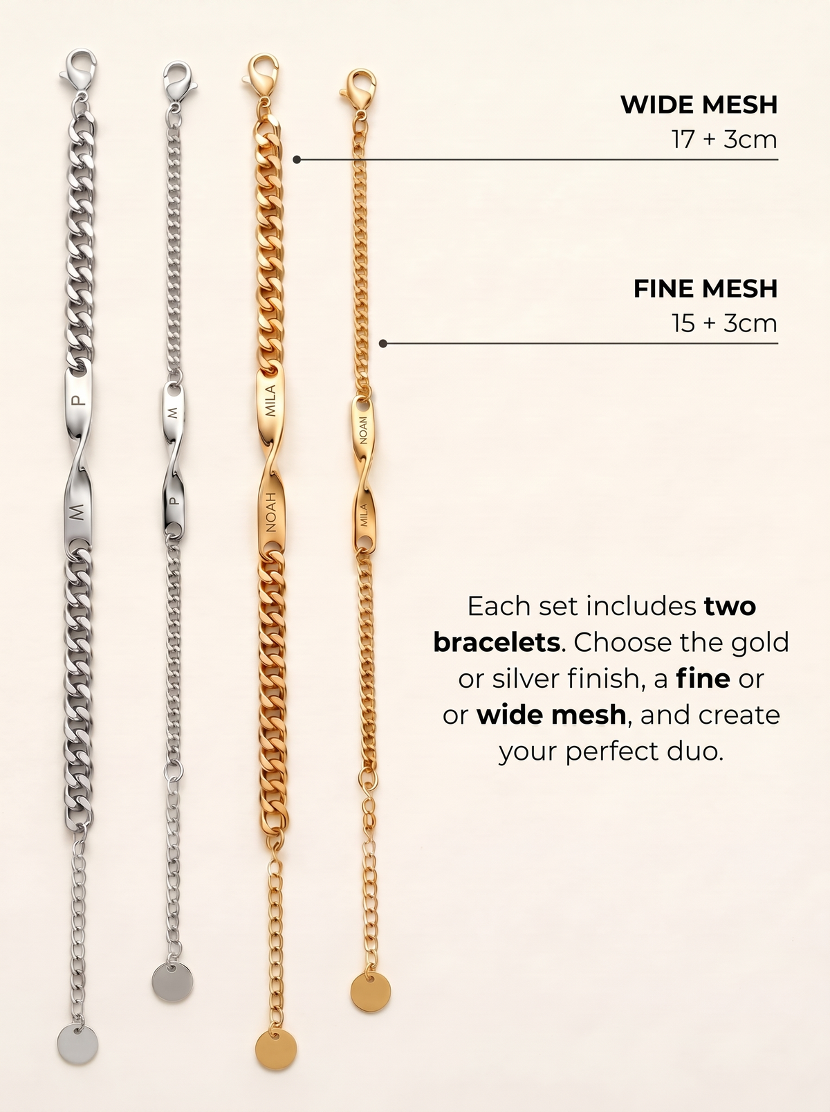 Veronique Custom Matching Couples Bracelet Set