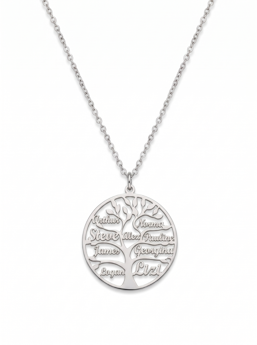 Sere Women's Custom Family Tree Name Necklace