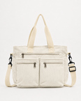 Griselda Corduroy Utility Tote Bag - Beige