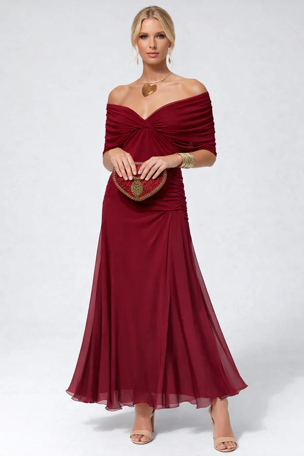 Zoravelle Floral Off Shoulder Wedding Guest Midi Dress
