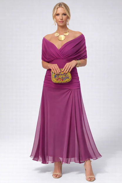 Zoravelle Floral Off Shoulder Wedding Guest Midi Dress