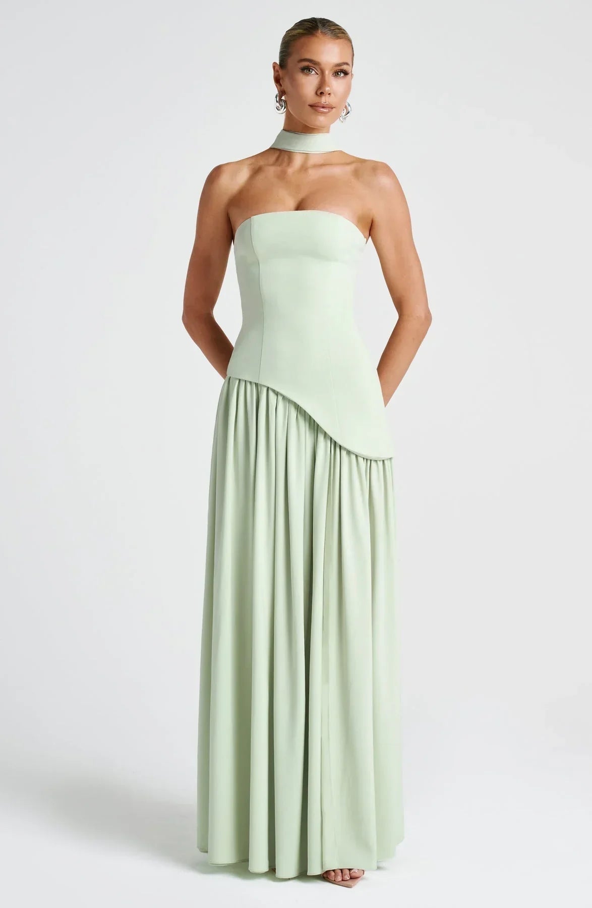 Bianca Corset Scarf Maxi Dress