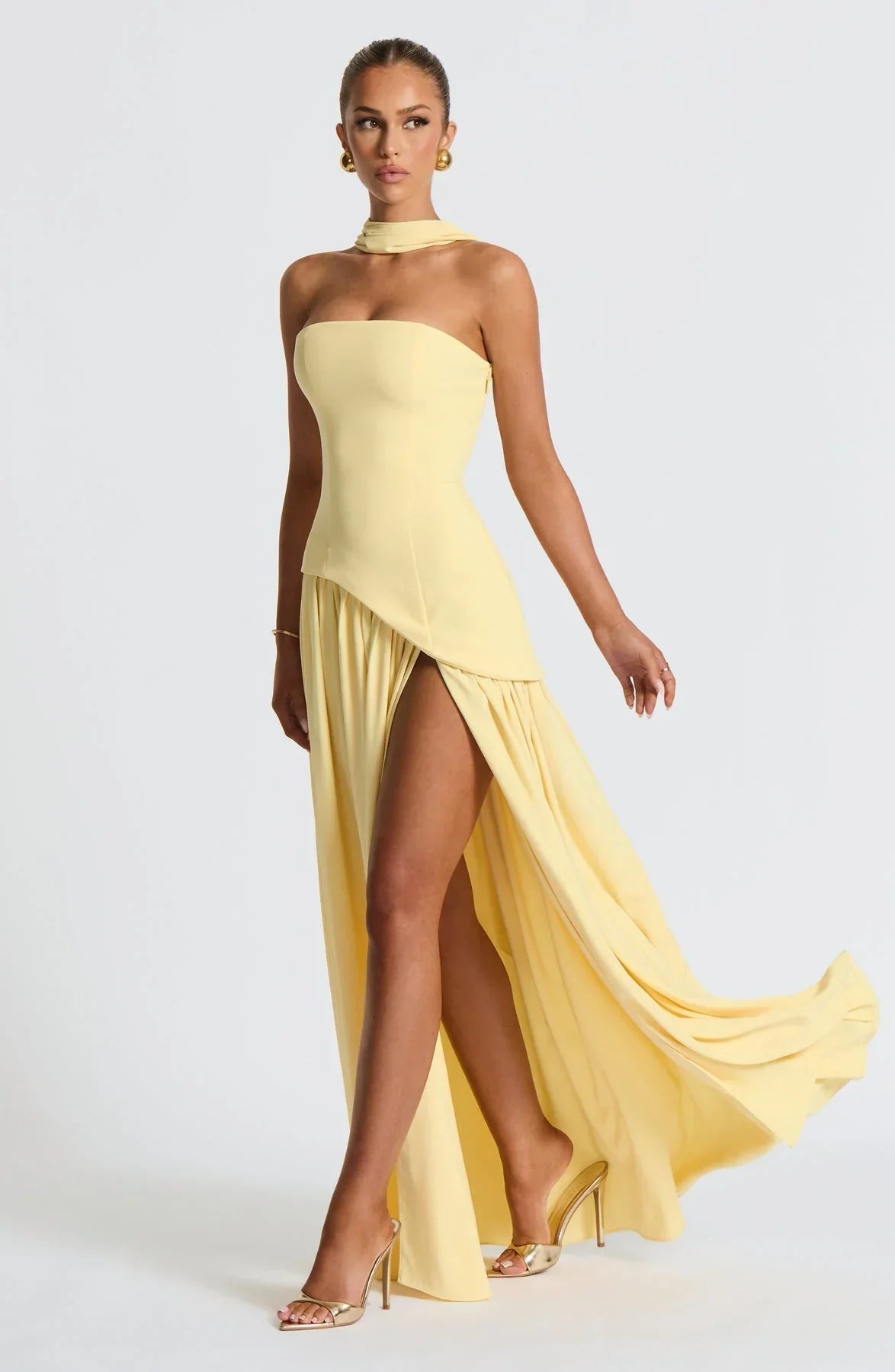 Bianca Corset Scarf Maxi Dress