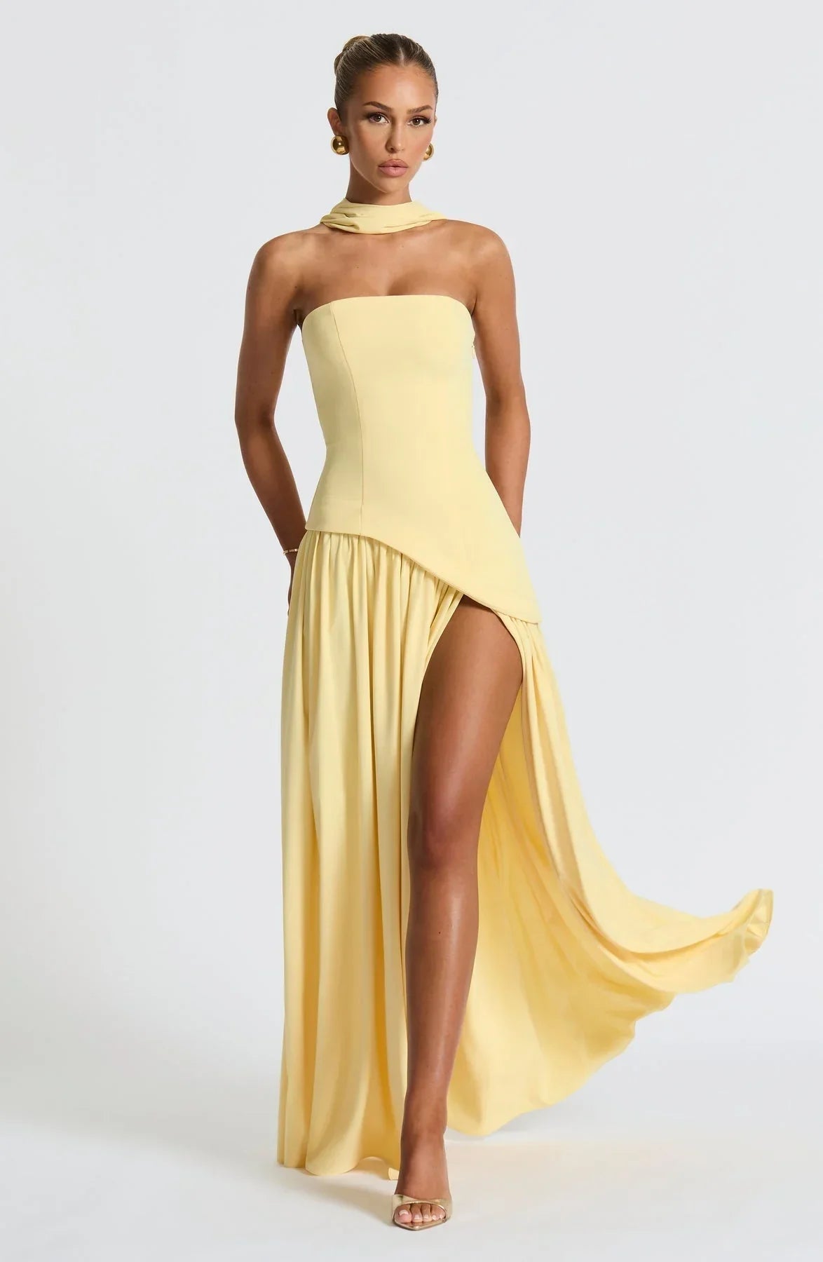 Bianca Corset Scarf Maxi Dress