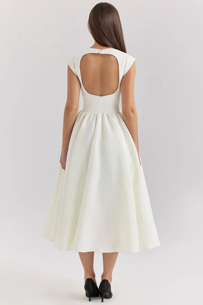 Wrenelle Corset Fit And Flare Midi Dress