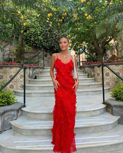 Valentina Cascading Ruffle Maxi Dress