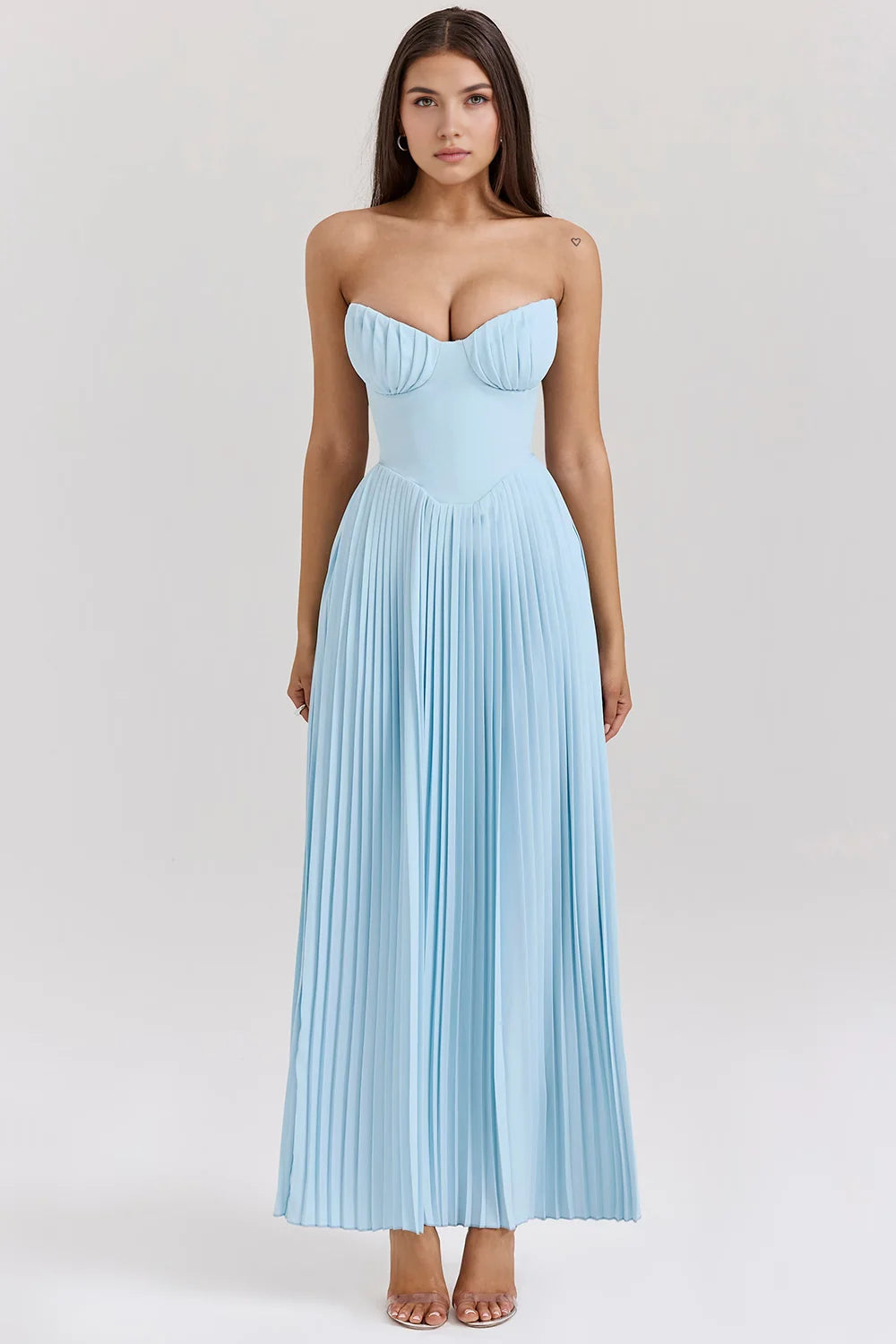 Ysavelle Pleated Wedding Guest Maxi Dress
