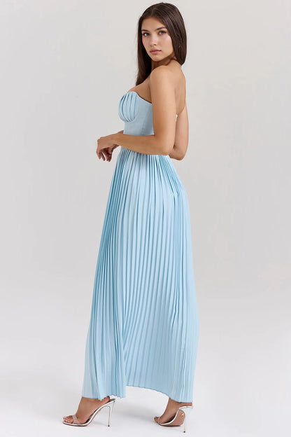 Ysavelle Pleated Wedding Guest Maxi Dress