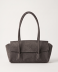 Tabitha Suede Shoulder Tote Bag - Grey