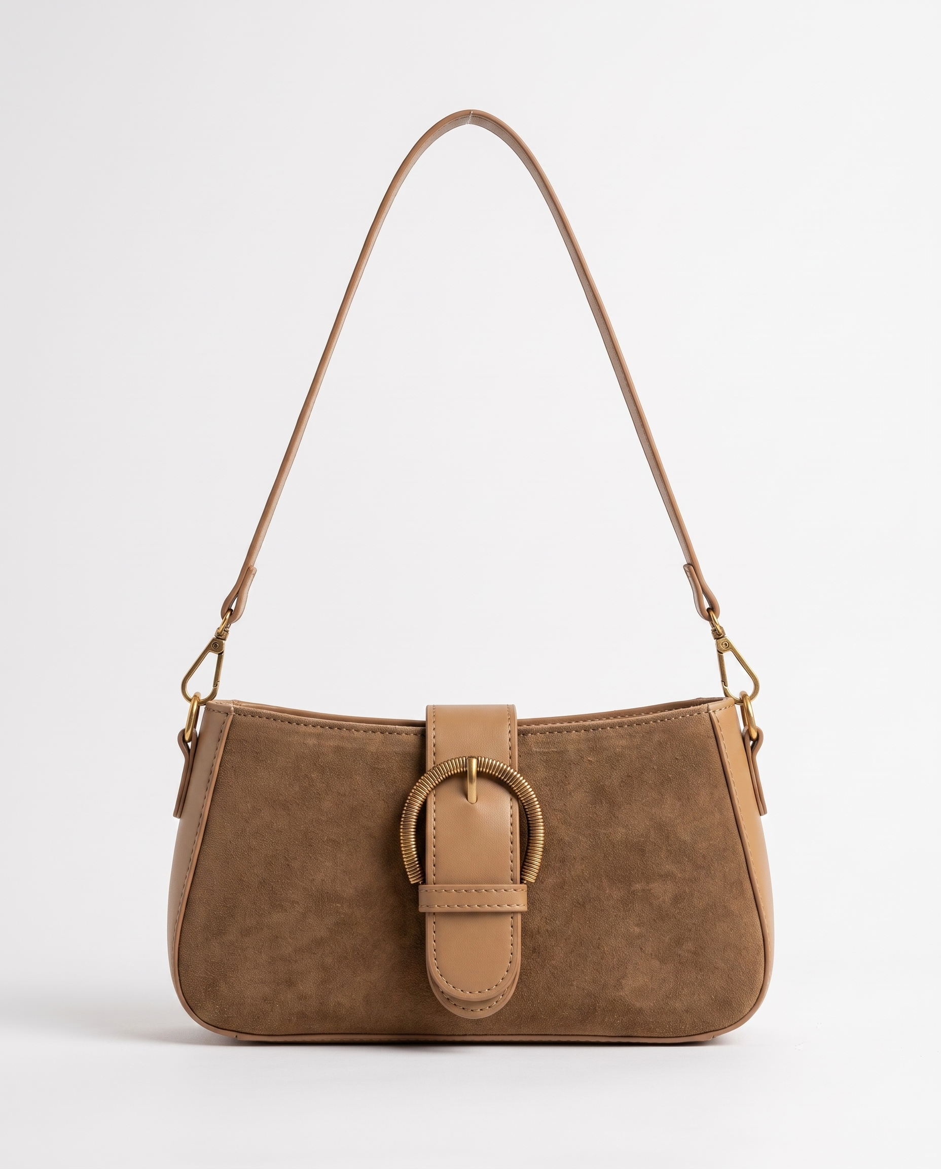 Verity Structured Women's Shoulder Bag, Faux Suede Statement Bag