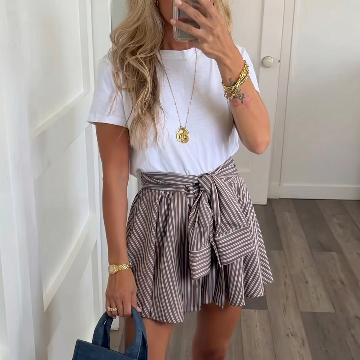 Brielle Striped Tie Waist Women’s Shorts