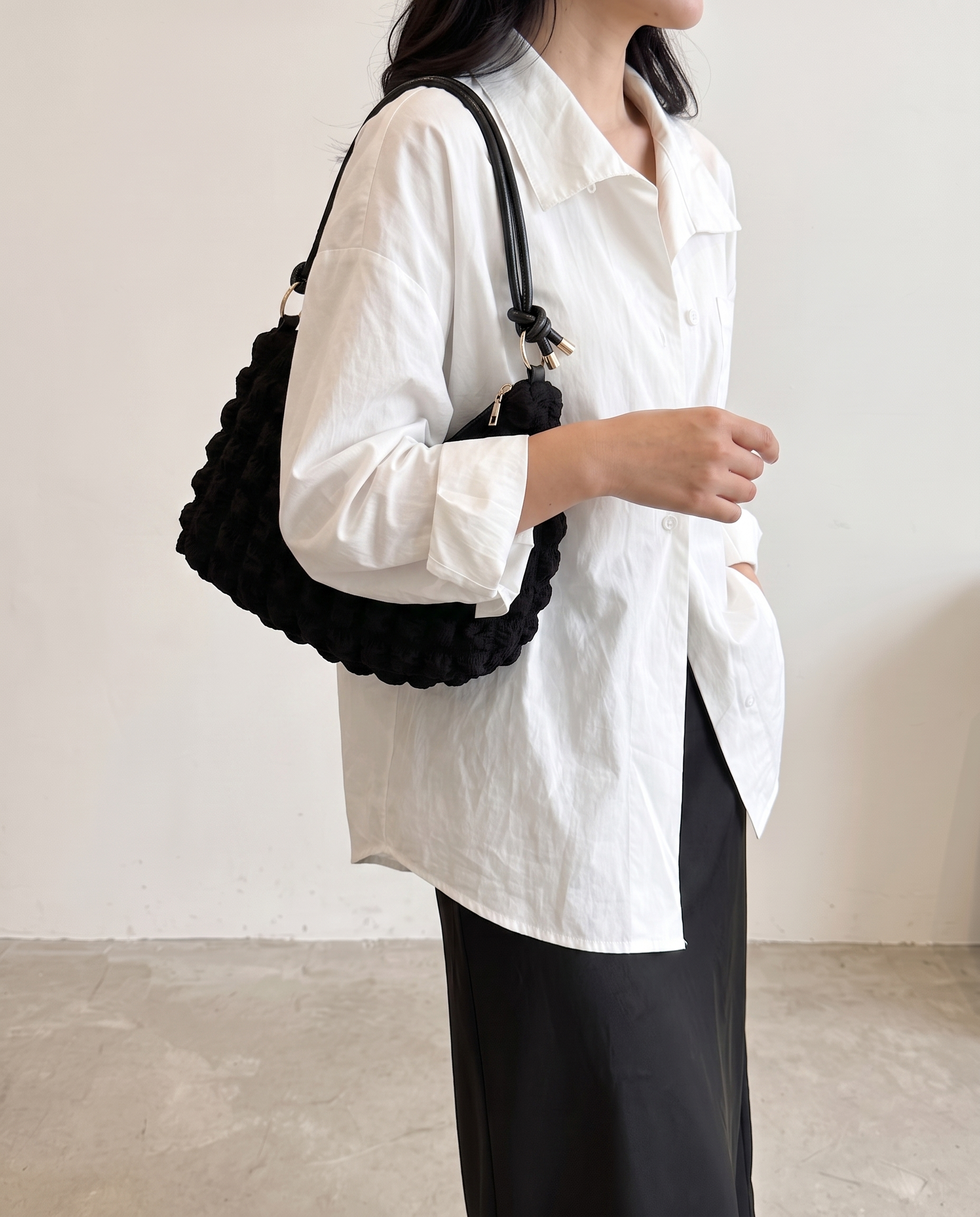 Marguerite Quilted Shoulder Bag - Black