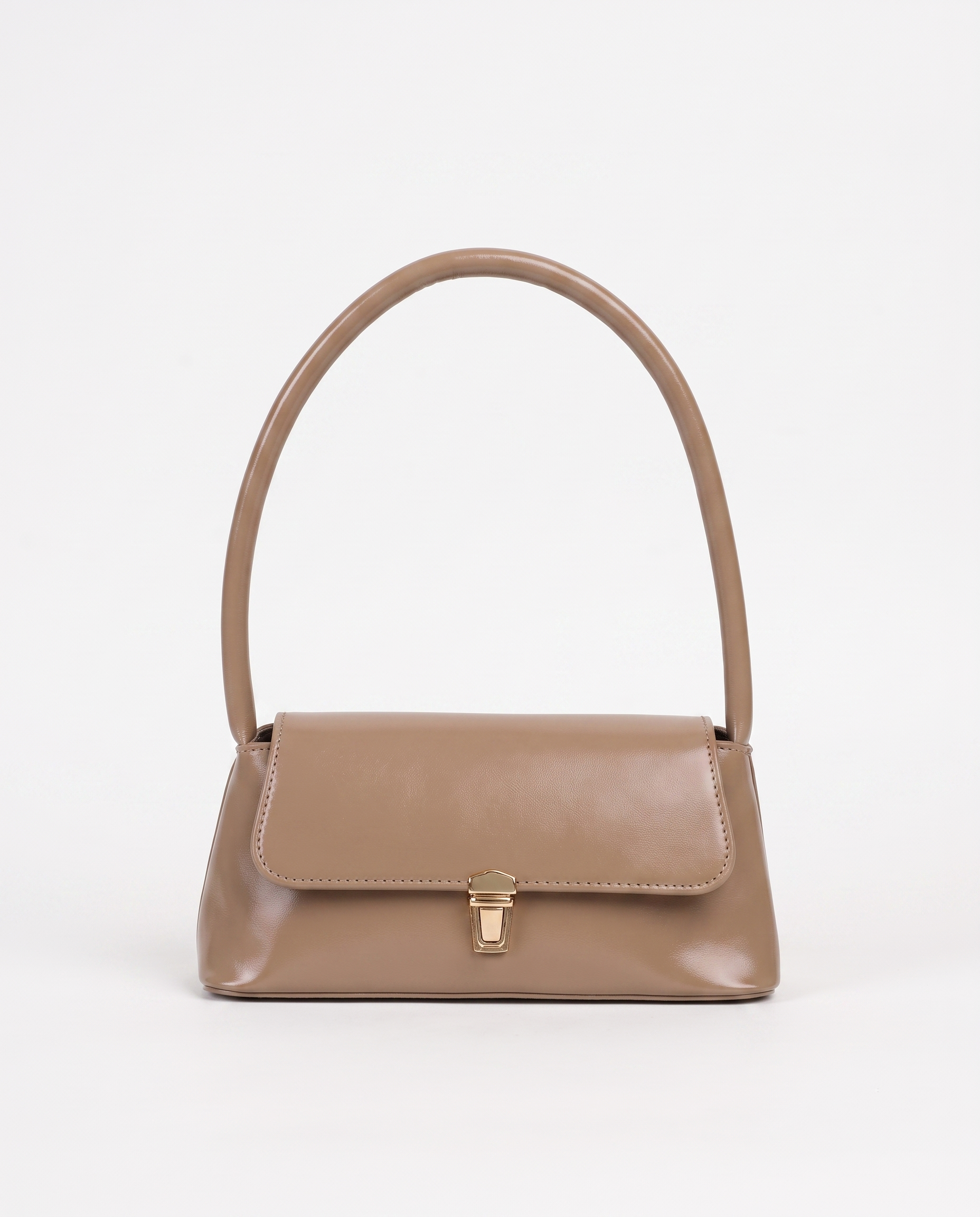 Beatrix Leather Shoulder Handbag - Khaki