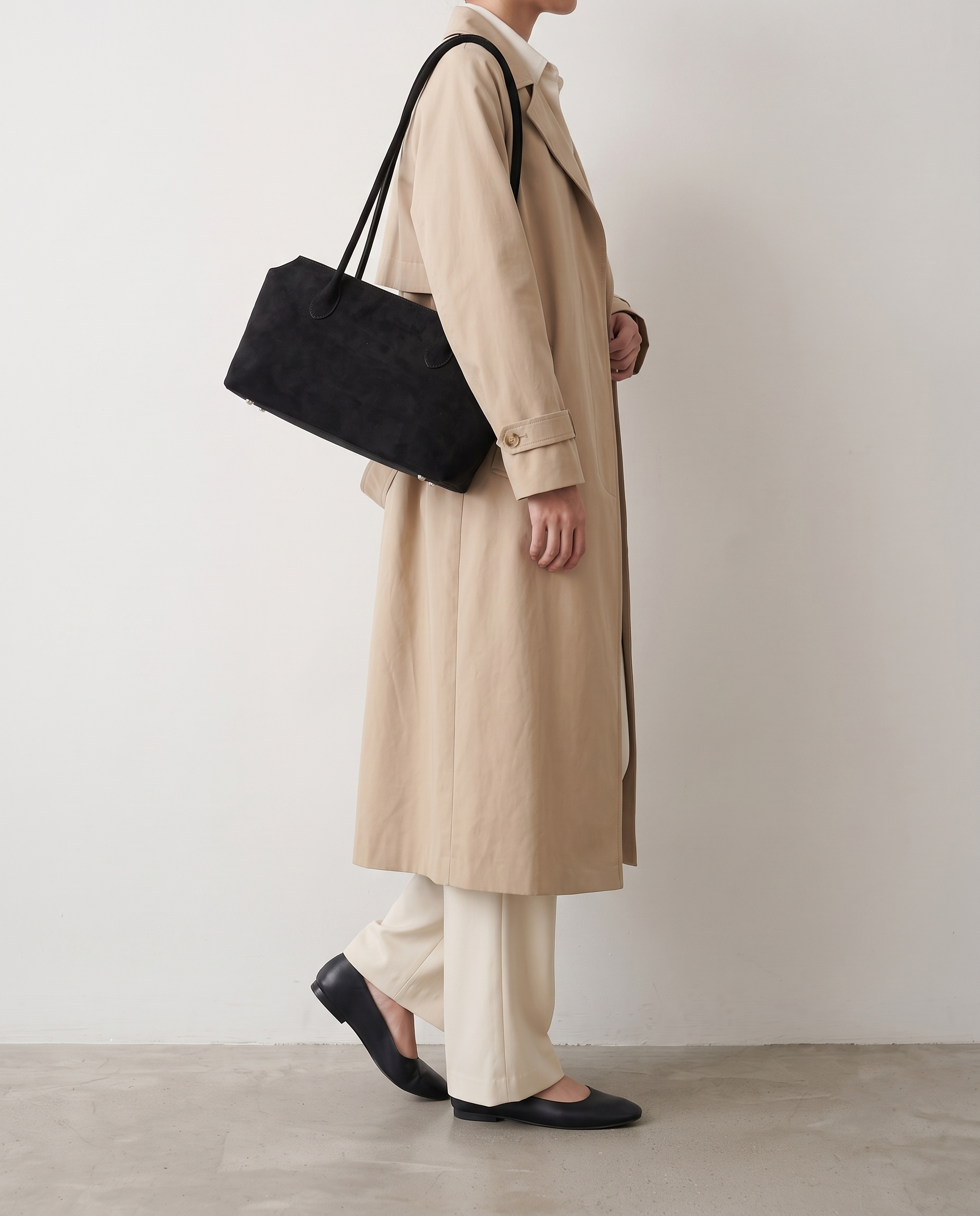 Jemima Suede Tote Bag - Black
