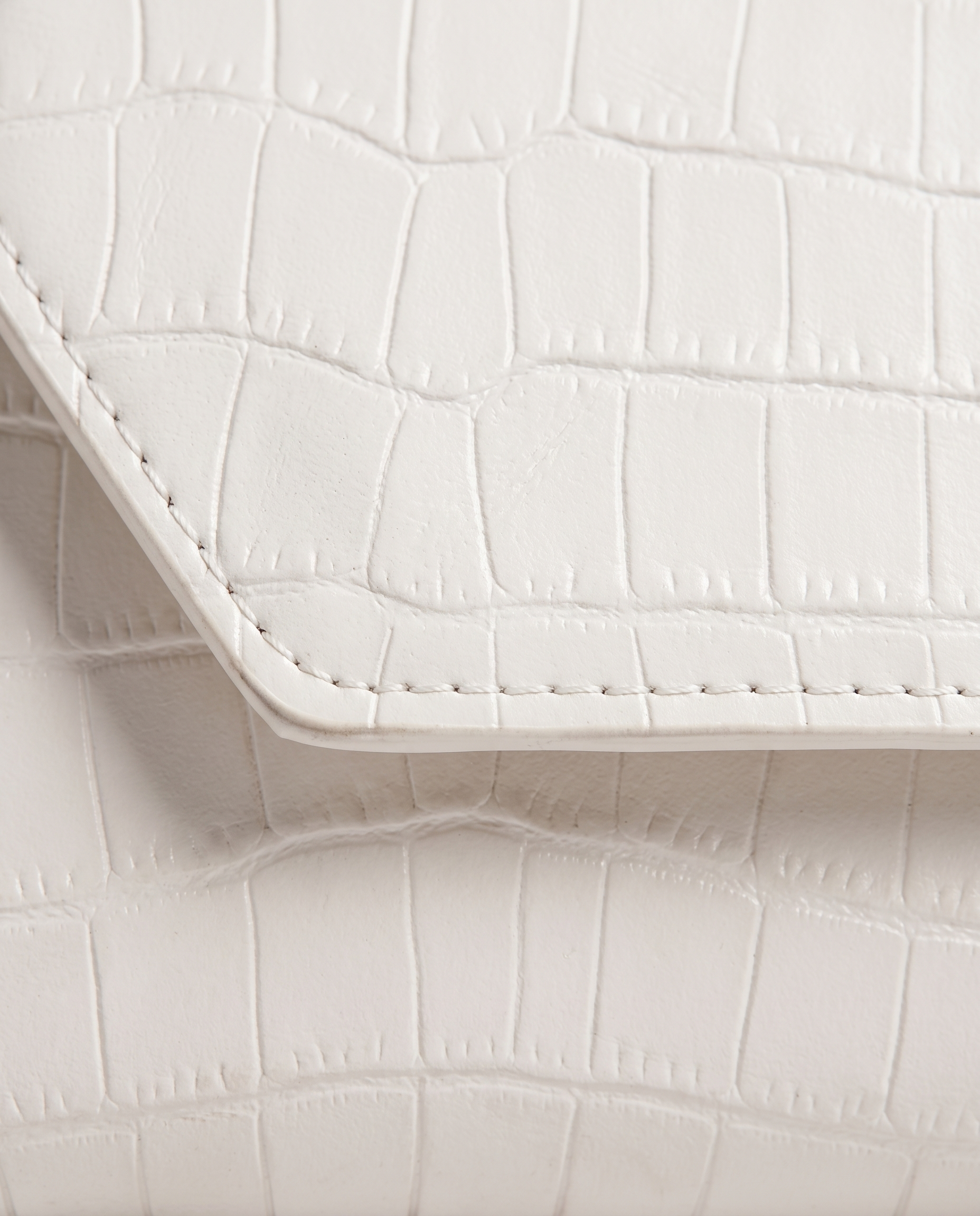 Philippa Croc Embossed Shoulder Bag - White