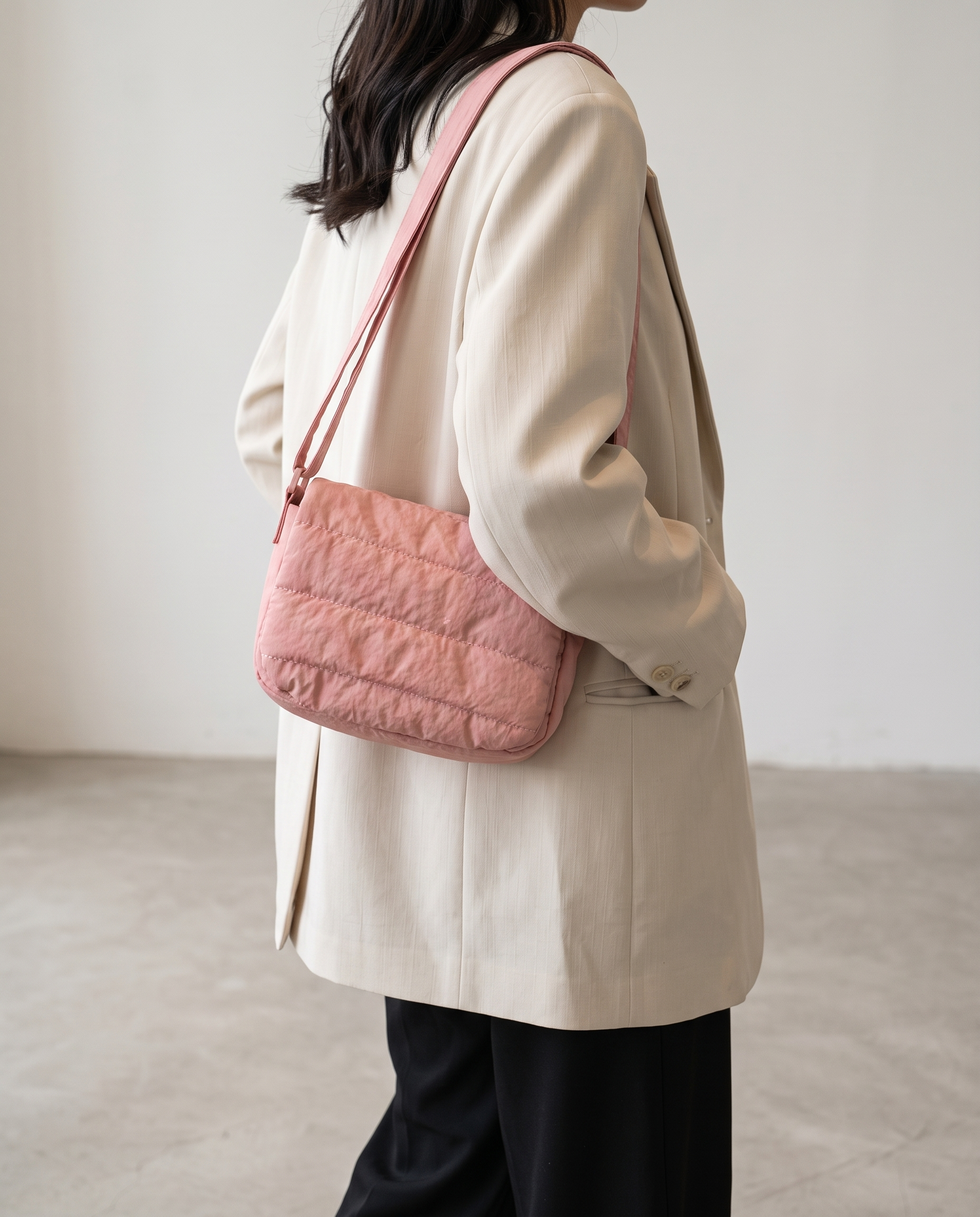 Primella Quilted Crossbody Shoulder Bag - Pink
