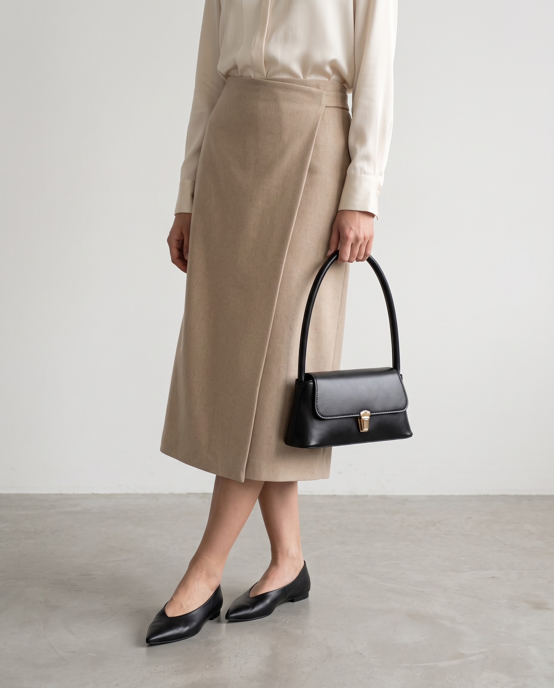 Beatrix Leather Shoulder Handbag - Black