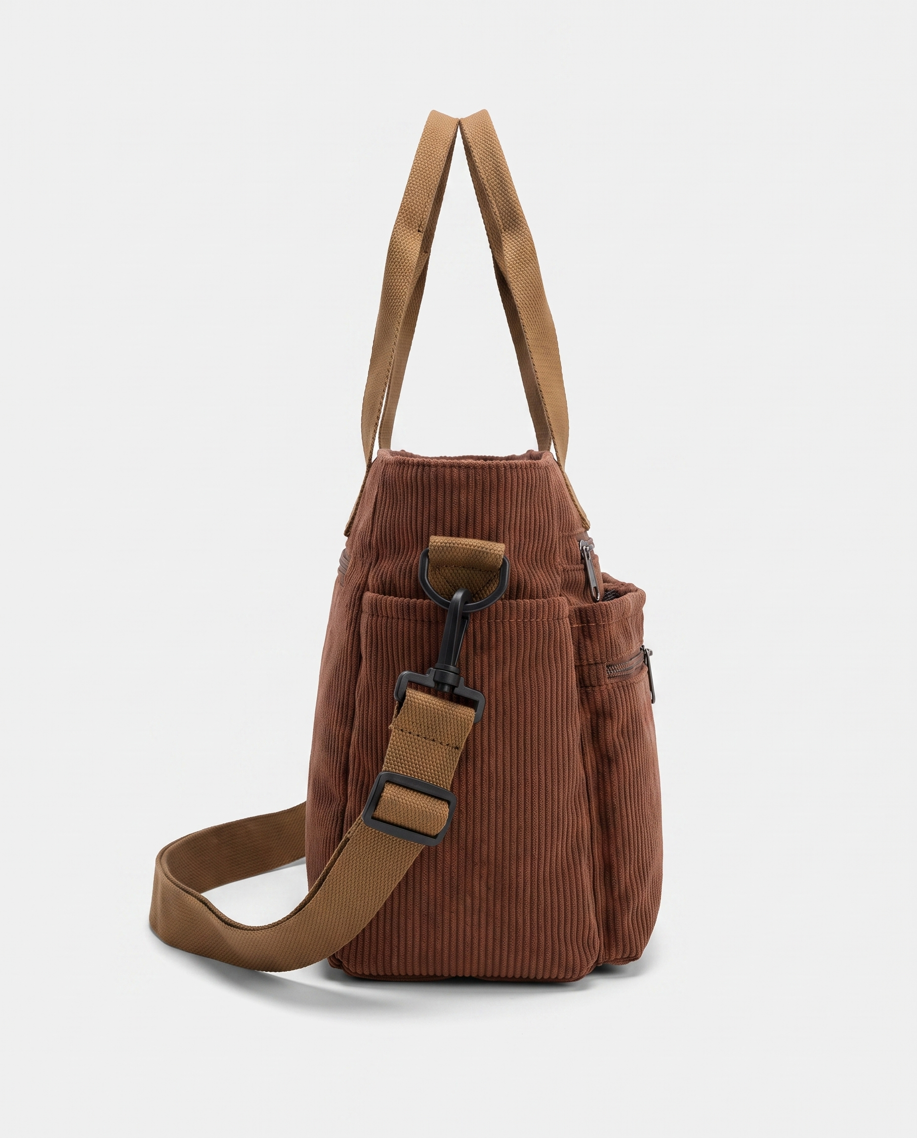 Griselda Corduroy Utility Tote Bag - Coffee