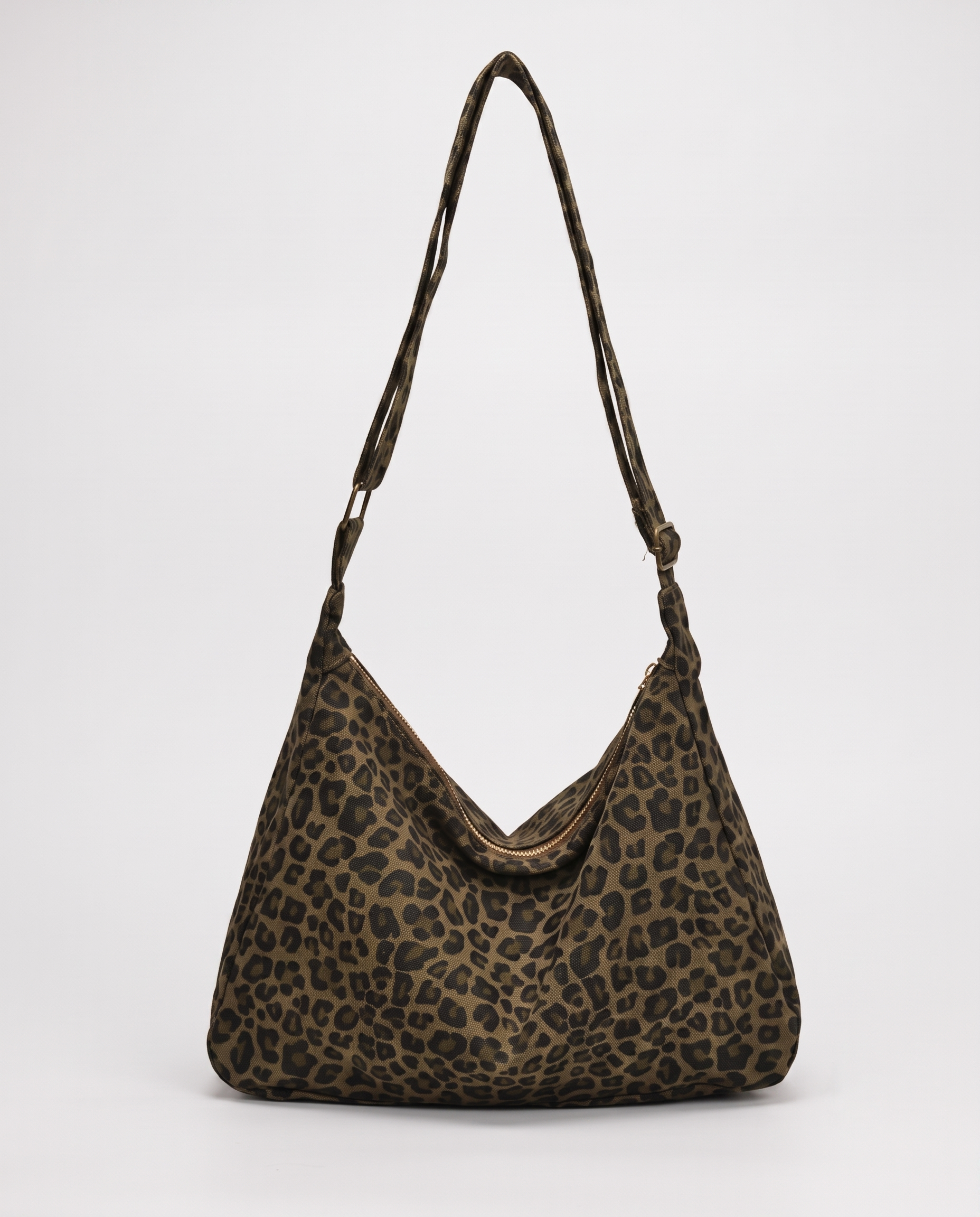 Lavinia Leopard Print Women's Shoulder Bag, Textured Fabric Everyday Bag