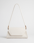 Philippa Croc Embossed Shoulder Bag - White