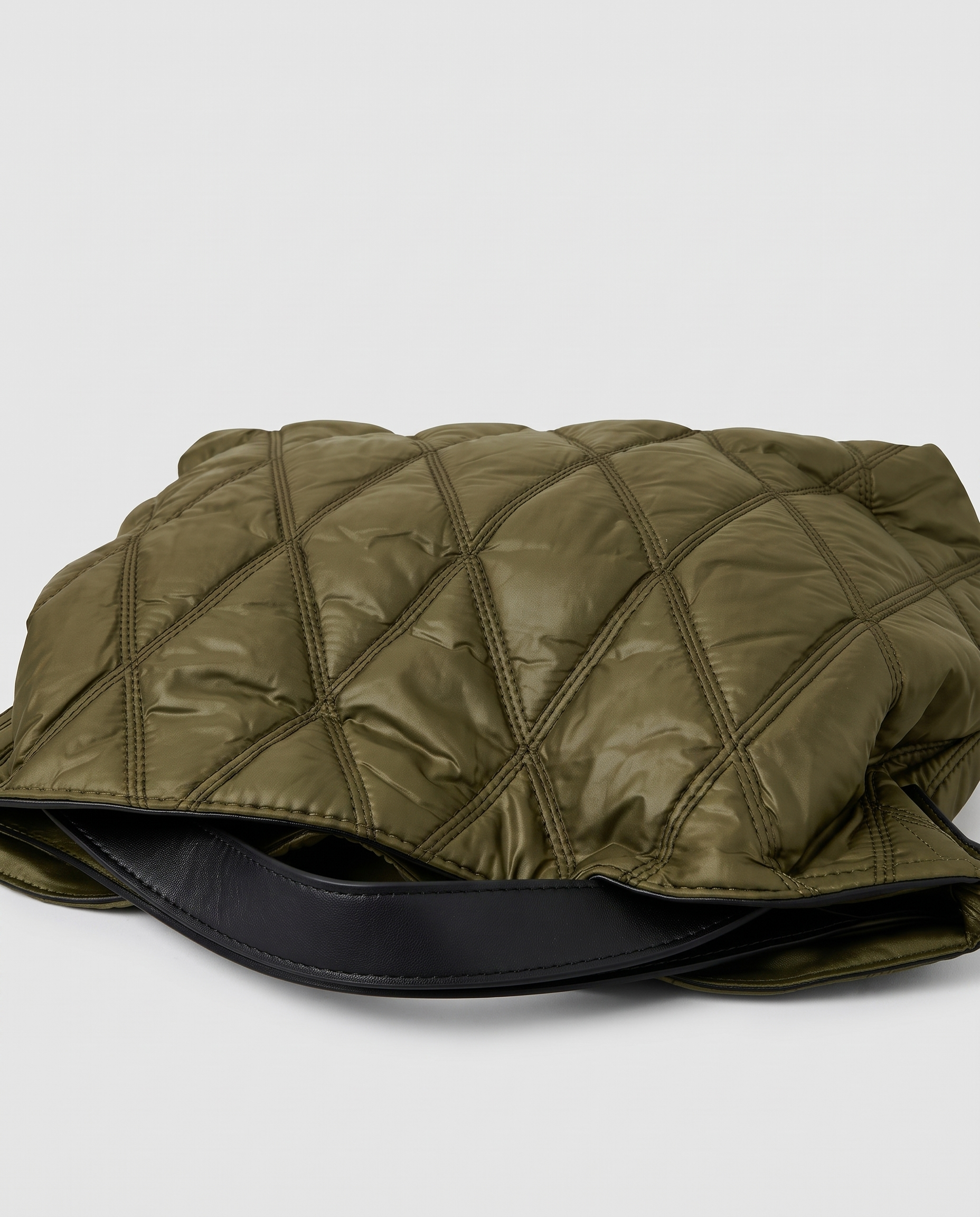 Bethan Large Quilted Tote Shoulder Bag - Army Green