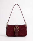 Verity Suede Shoulder Bag - Burgundy