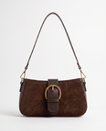 Verity Suede Shoulder Bag - Coffee