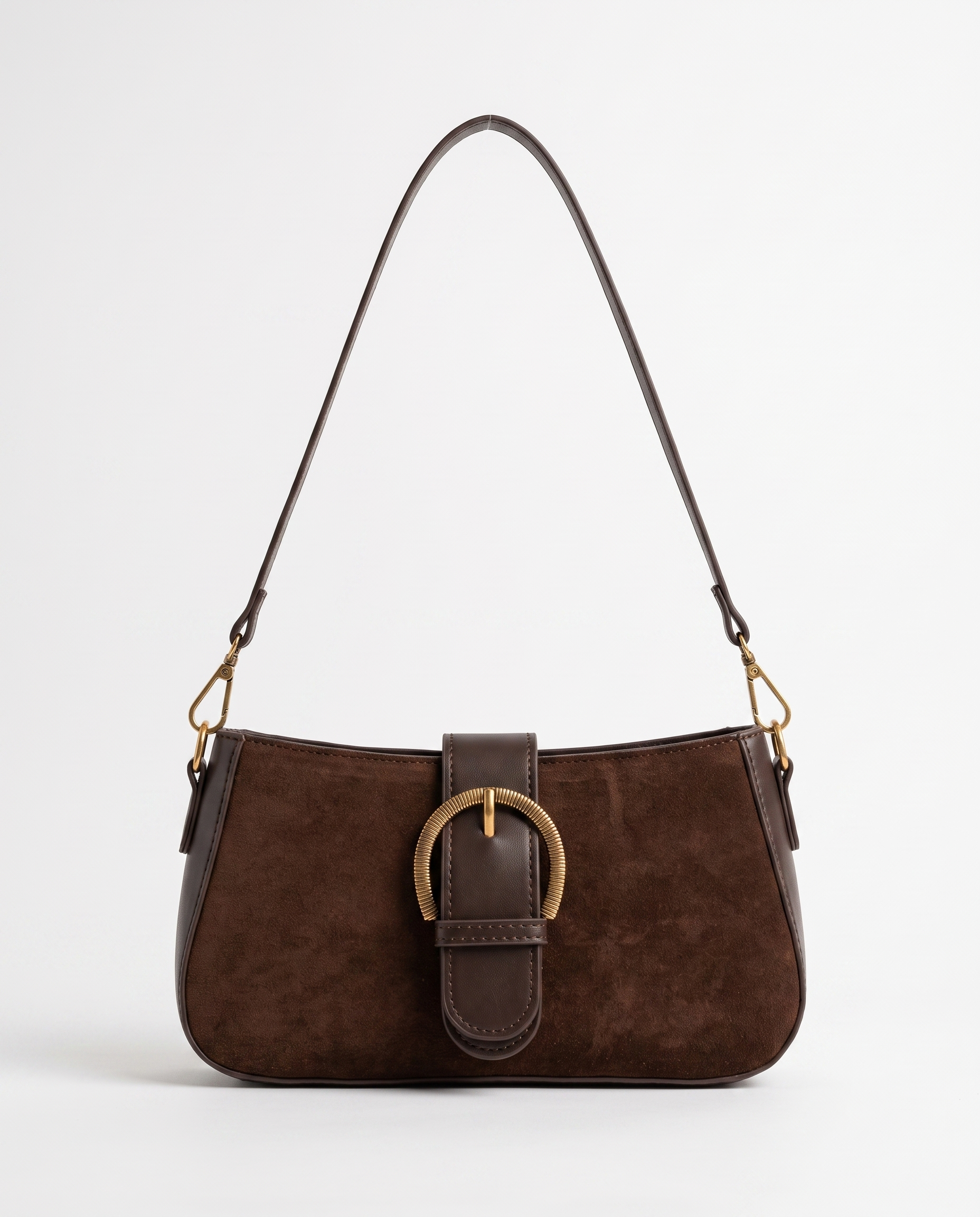Verity Structured Women's Shoulder Bag, Faux Suede Statement Bag