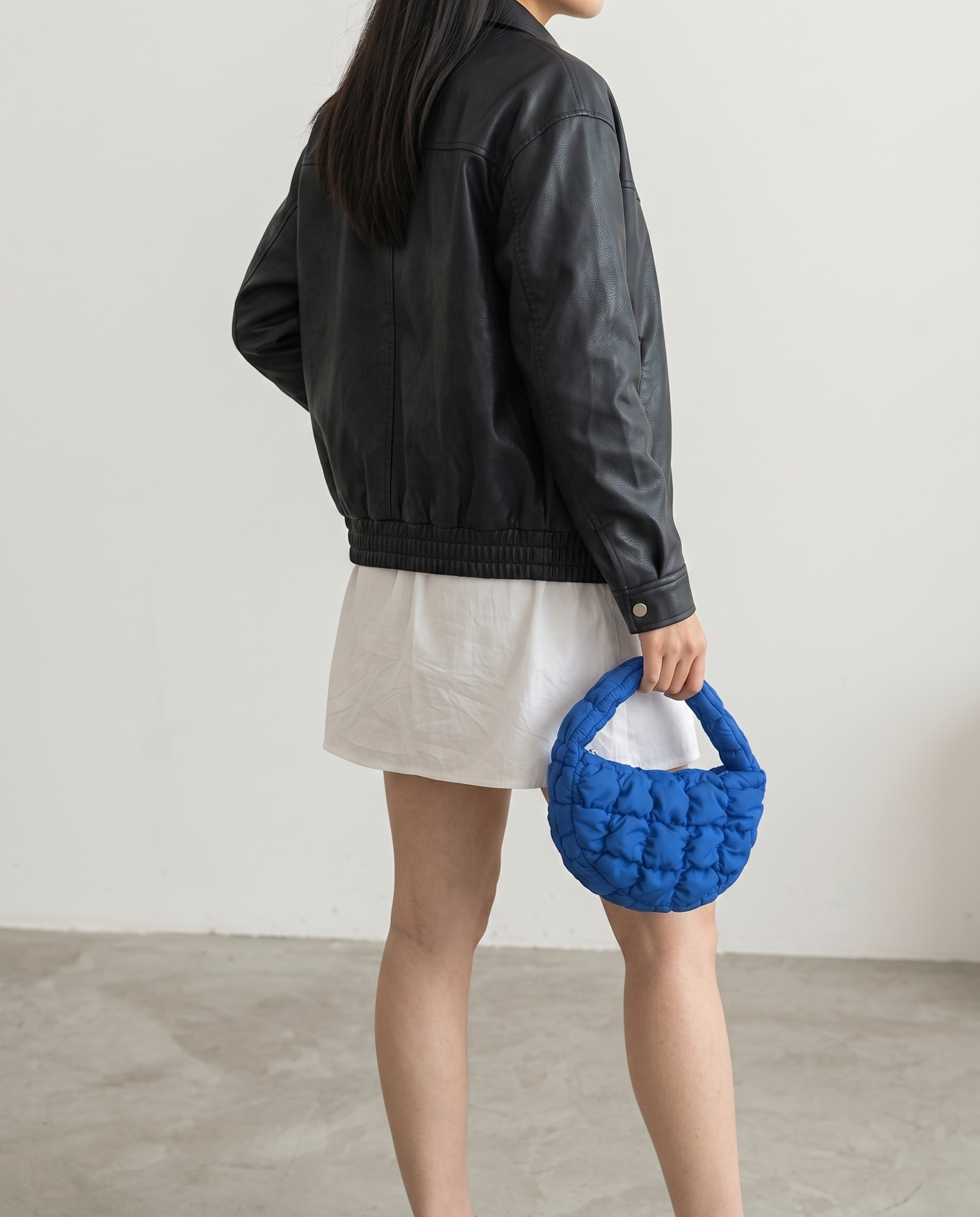 Augusta Quilted Shoulder Bag - Dark Blue