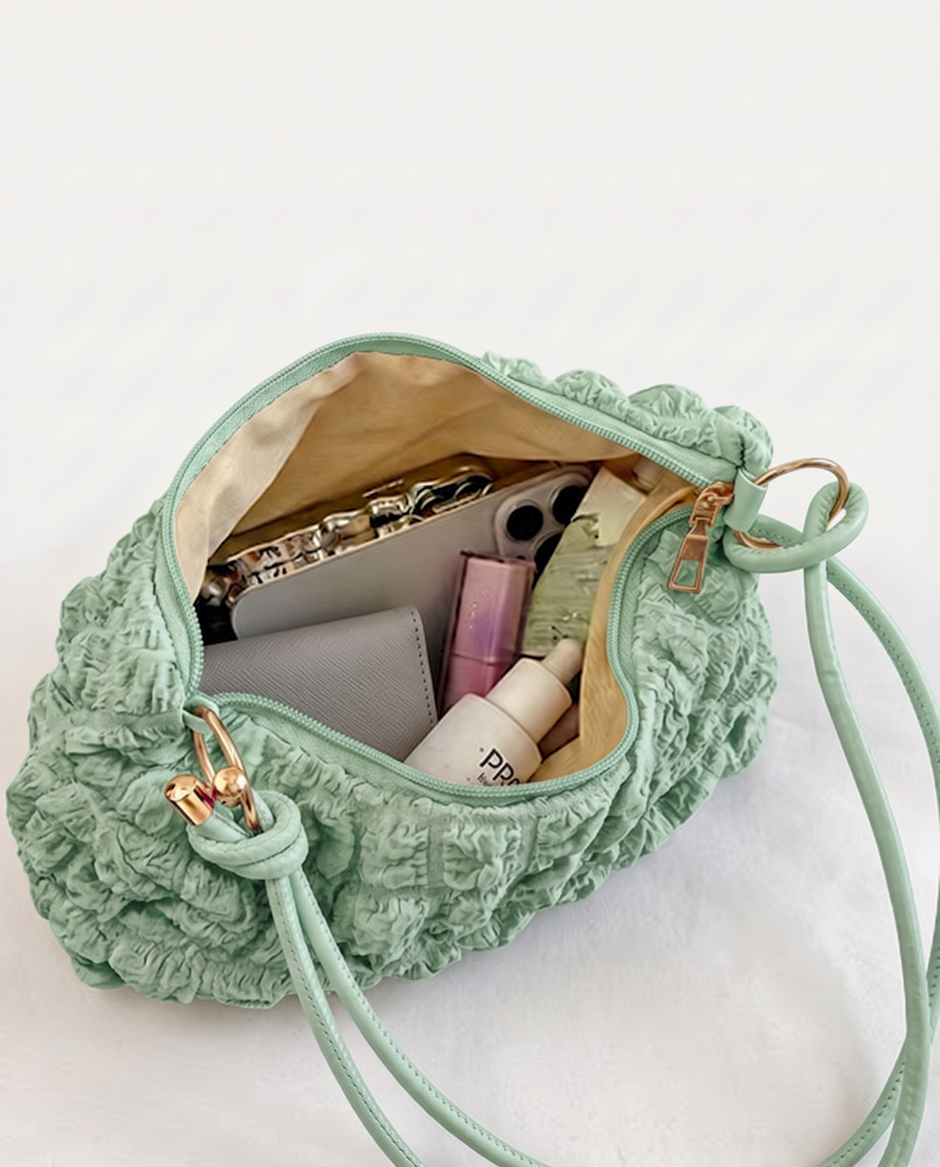 Marguerite Quilted Shoulder Bag - Green