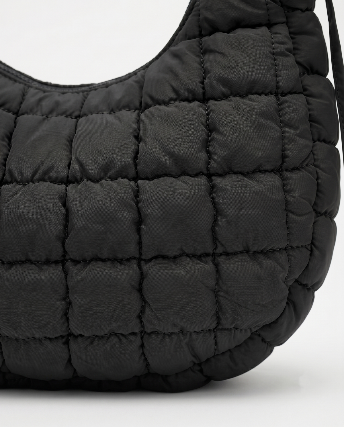 Rosalie Ruffle Quilted Women's Hobo Bag, Polyester Padded Shoulder Bag