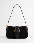 Verity Suede Shoulder Bag - Black