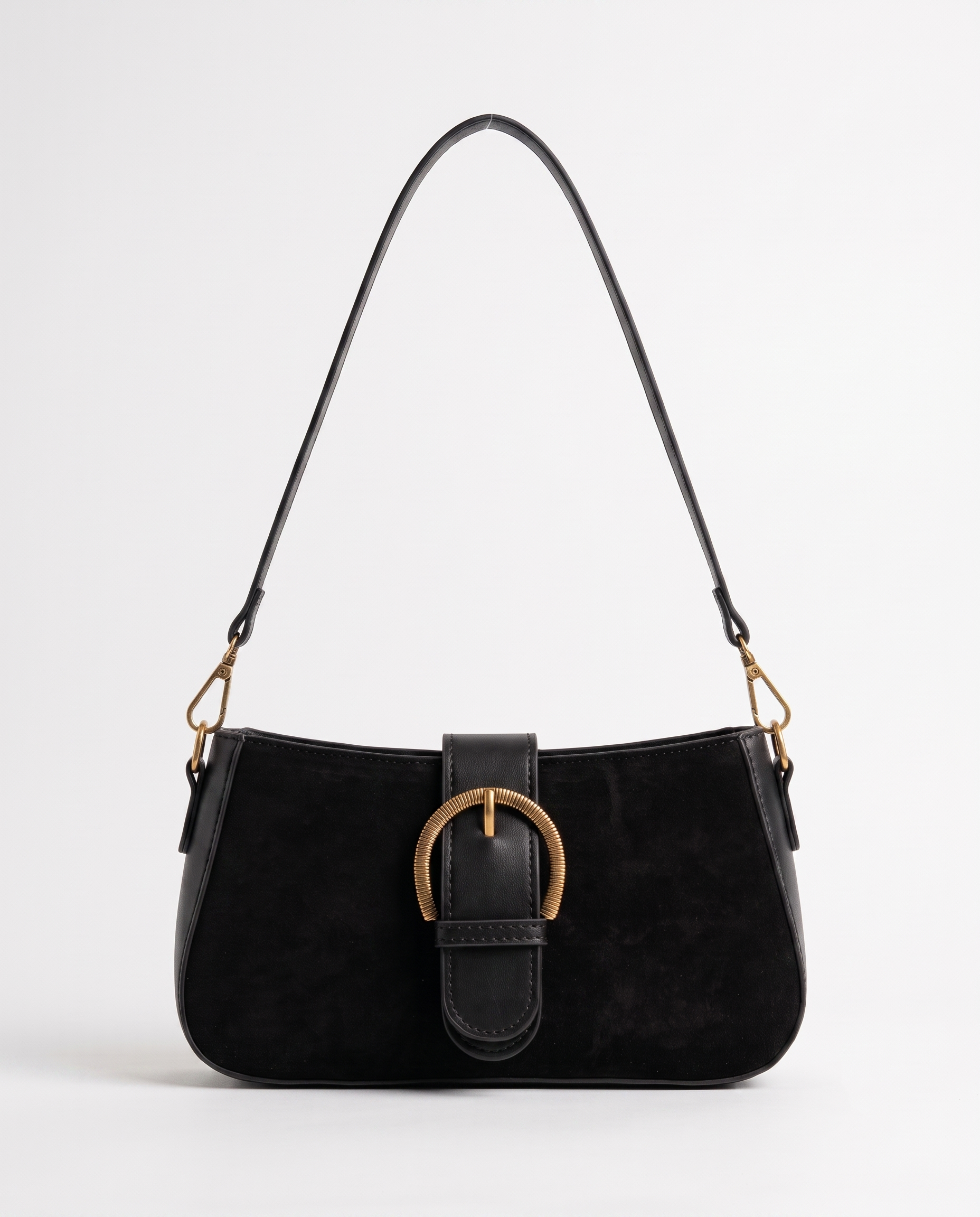 Verity Structured Women's Shoulder Bag, Faux Suede Statement Bag