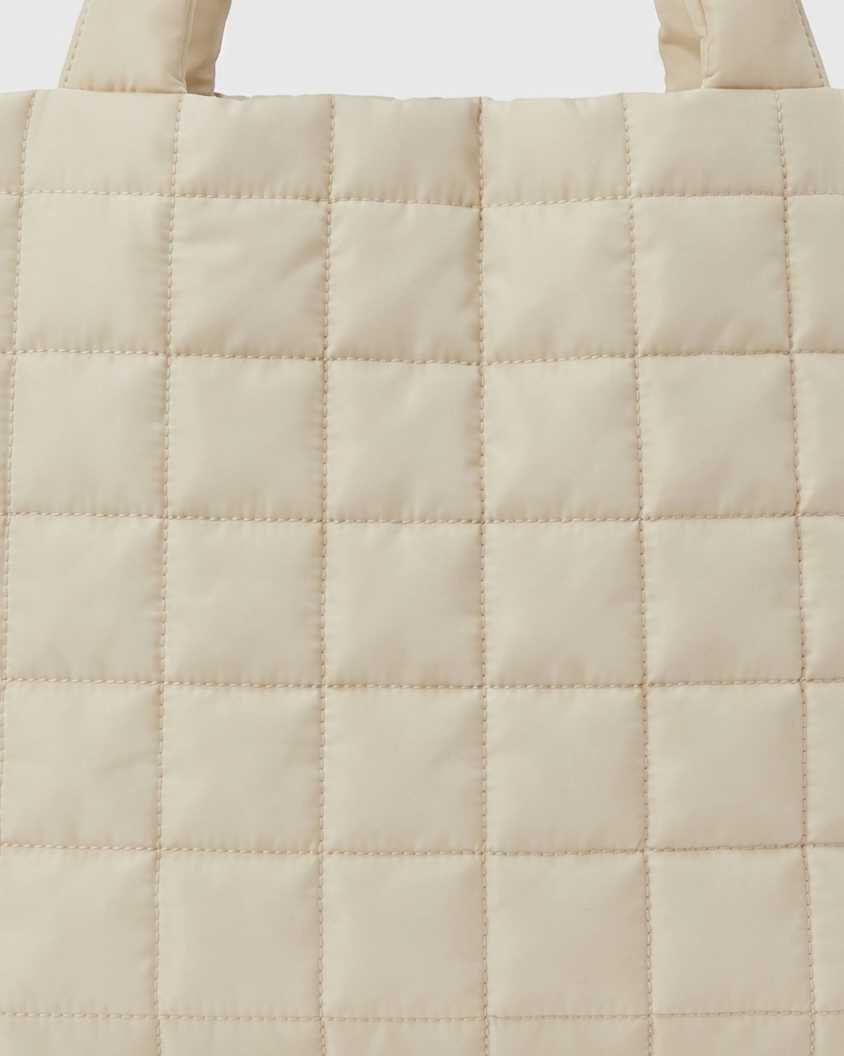 Briony Large Quilted Tote Bag - Khaki